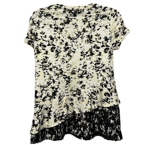 Simply Vera Wang PXS Ruffled Short Sleeve‎ Sprinkled Pattern Top - Picture 2 of 12